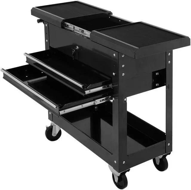 Alt view image 7 of 7 - Costway Rolling Mechanics Tool Cart Slide Top Utility Storage Cabinet Organizer 2 Drawer