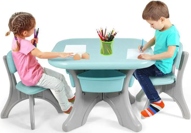 Main image of Children Kids Activity Table & Chair Set Play Furniture W/Storage Outdoor/Indoor