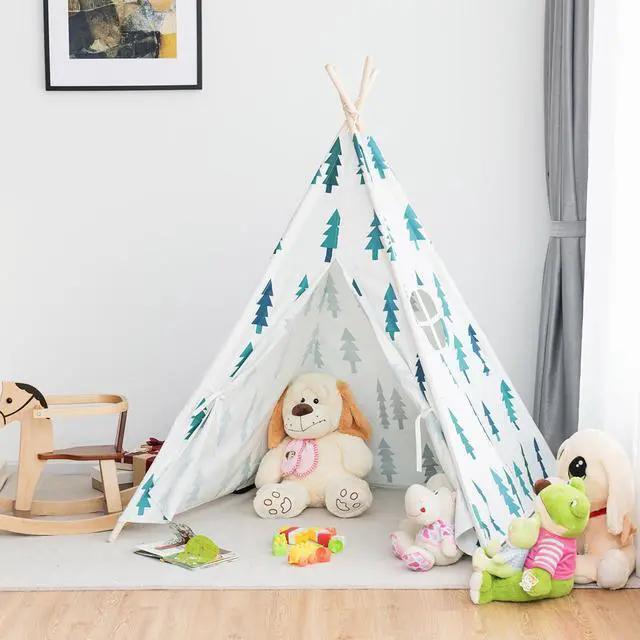 Alt view image 2 of 7 - 5'5 Indian Play Tent Teepee Children Playhouse Sleeping Dome Portable Carry Bag