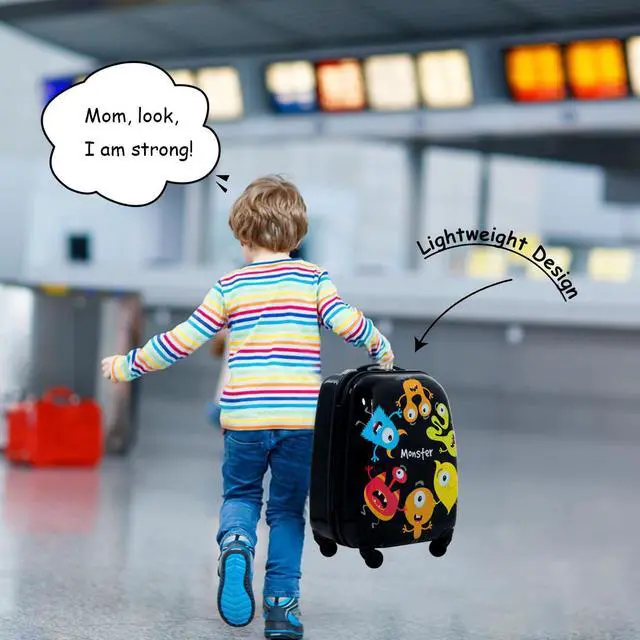 Alt view image 5 of 7 - 2PC Kids Luggage Set 12'' Backpack & 16'' Rolling Suitcase Travel ABS