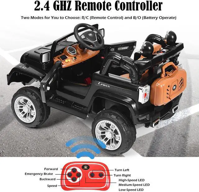 Alt view image 7 of 7 - 12V MP3 Kids Ride On Truck Car RC Remote Control with LED Lights Music Toys New