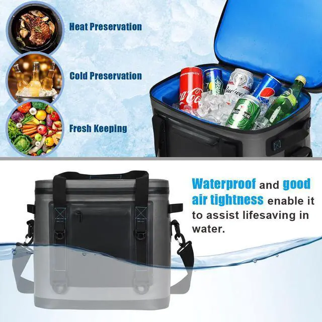 Alt view image 6 of 7 - 38 Cans Portable Cooler Bag Leak-Proof Insulated Water-Resistant For Camping