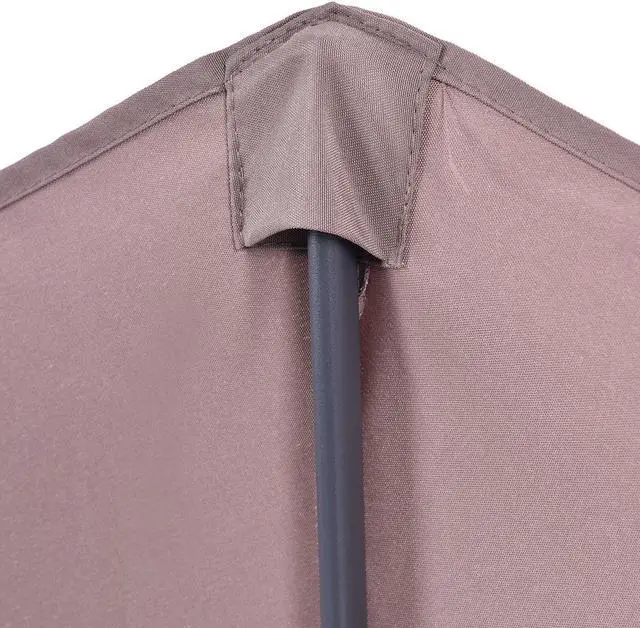 Alt view image 7 of 7 - 9Ft Half Round Umbrella Patio Bistro Wall Balcony Door Window Sun Shade Tan
