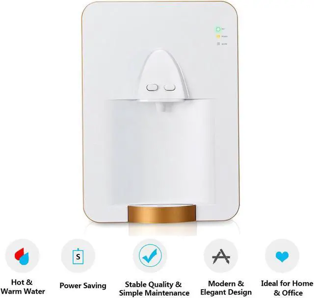 Alt view image 7 of 7 - Wall-mounted Electric Tank Water Dispenser Water Heater w/ Removable Drip Tray