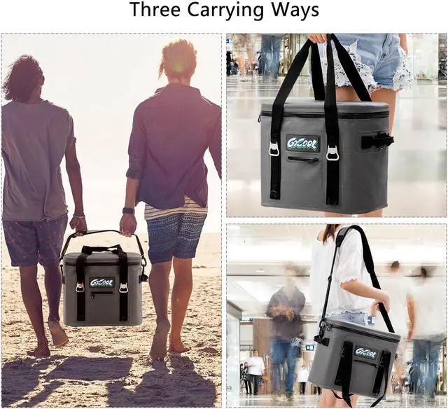 Alt view image 7 of 7 - 24-Can Large Soft Pack Cooler Bag Insulated Water-Resistant For Picnic Camping