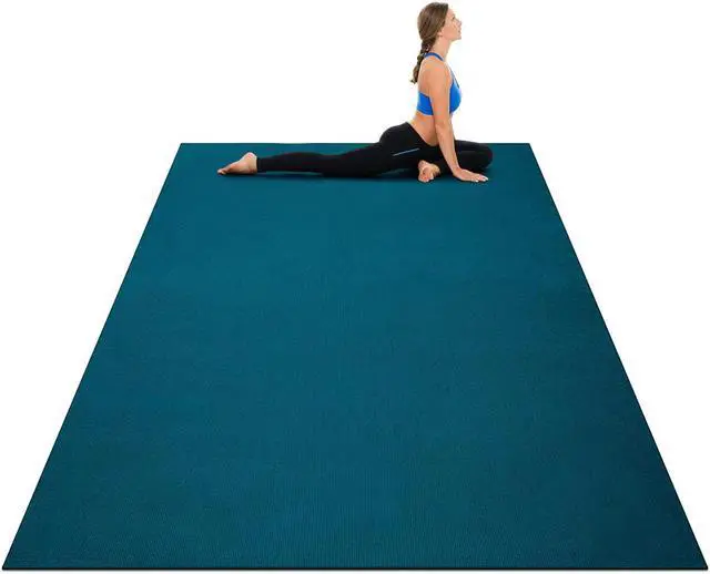 Main image of Large Yoga Mat 7' x 5' x 8 mm Thick Workout Mats for Home Gym Flooring Blue