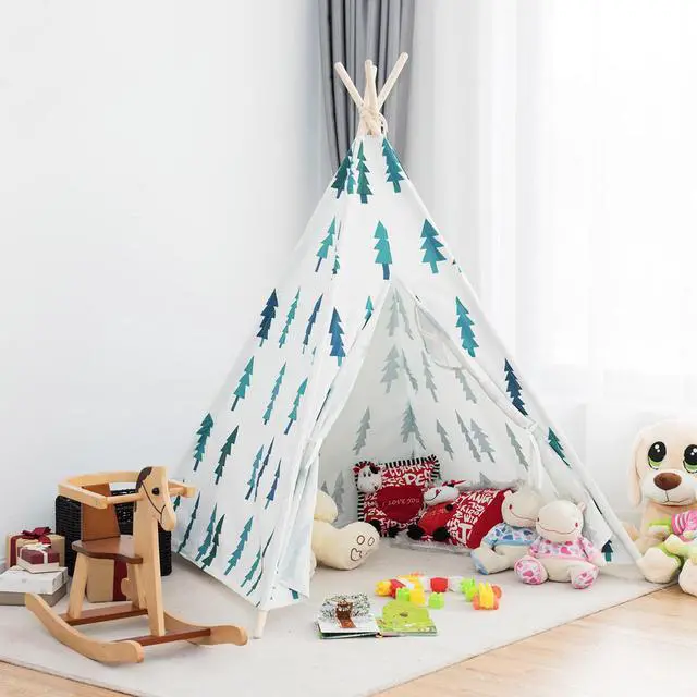 Alt view image 4 of 7 - 5'5 Indian Play Tent Teepee Children Playhouse Sleeping Dome Portable Carry Bag