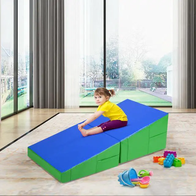 Alt view image 4 of 7 - Incline Gymnastics Mat Wedge Folding Gymnastics Gym Fitness Tumbling 48''x24''x14''