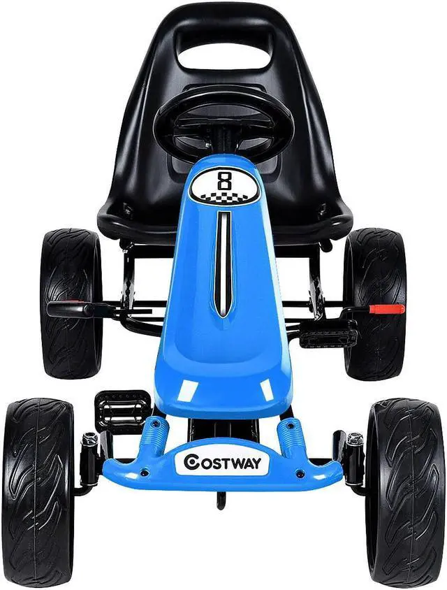 Alt view image 7 of 7 - Go Kart Kid Ride On Car Pedal Powered Car 4 Wheel Racer Stealth Christmas