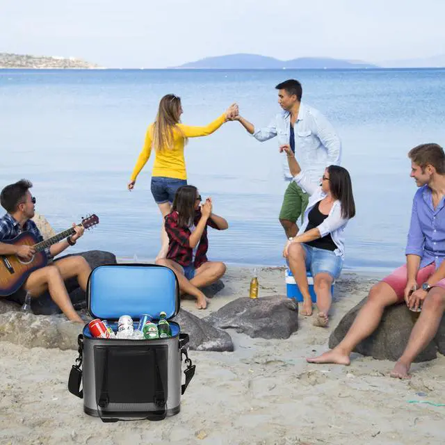 Alt view image 2 of 7 - 38 Cans Portable Cooler Bag Leak-Proof Insulated Water-Resistant For Camping