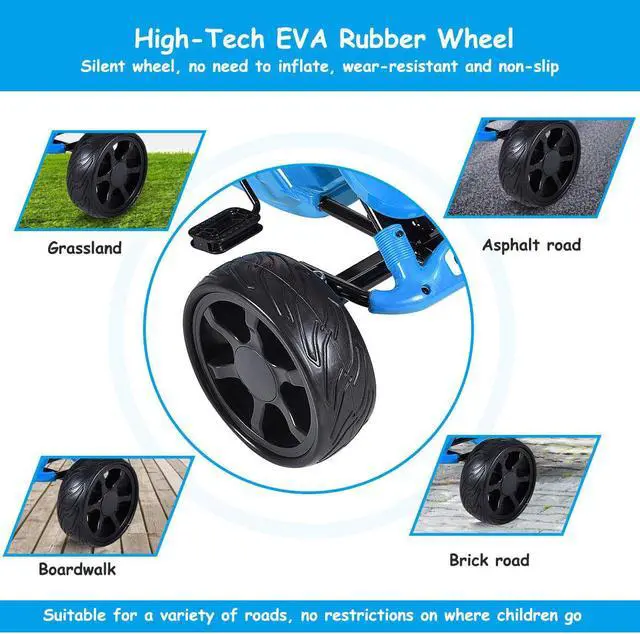 Alt view image 4 of 7 - Go Kart Kid Ride On Car Pedal Powered Car 4 Wheel Racer Stealth Christmas