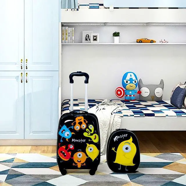 Alt view image 3 of 7 - 2PC Kids Luggage Set 12'' Backpack & 16'' Rolling Suitcase Travel ABS