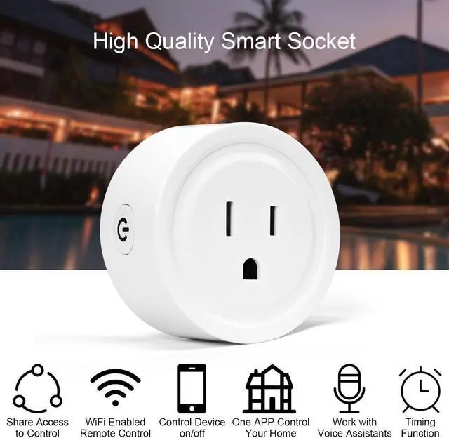 Alt view image 2 of 7 - Costway 4pcs Smart Sockets Mini Wifi Smart Plug Outlet Remote Home Appliances
