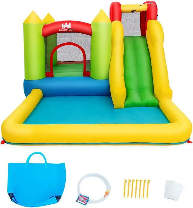 Alt view image 5 of 7 - Outdoor Inflatable Bounce House Water Slide Climb Bouncer Pool Gift 480W Blower