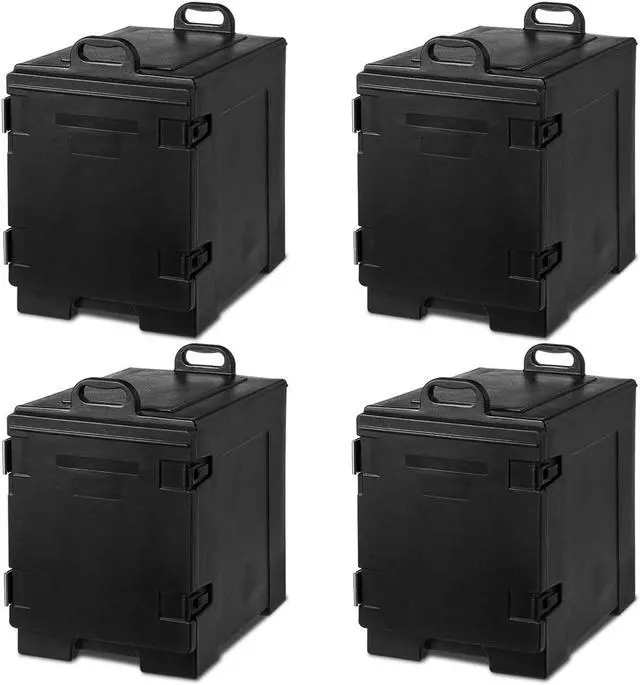 Main image of Costway 4 Pack End-Loading Insulated Food Pan Carrier Hot Cold Black