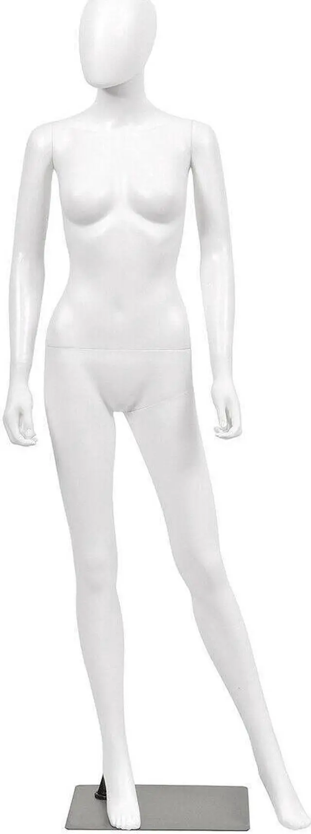 Main image of Costway Female Mannequin Egghead Plastic Full Body Dress Form Display