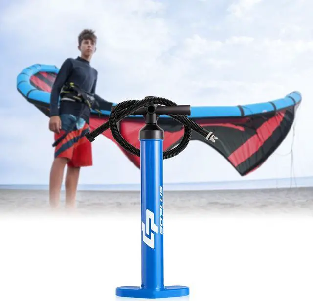 Alt view image 2 of 7 - Goplus SUP Hand Pump Max 29 PSI Double Action Manual inflation High Pressure with Gauge