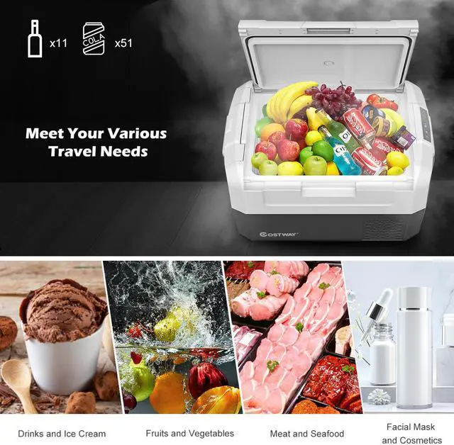 Alt view image 2 of 7 - Costway 37 Quart Portable Electric Car Cooler Refrigerator Compressor Freezer Camping