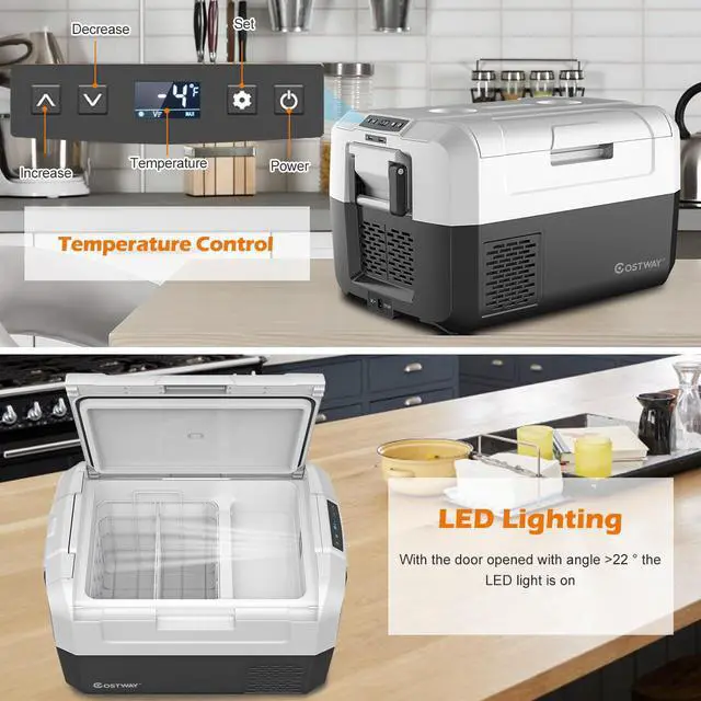 Alt view image 3 of 7 - Costway 37 Quart Portable Electric Car Cooler Refrigerator Compressor Freezer Camping