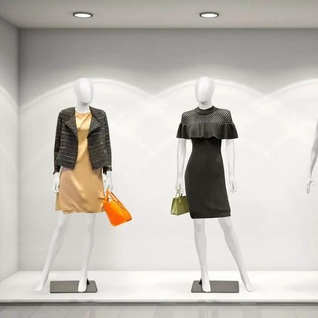 Alt view image 3 of 7 - Costway Female Mannequin Egghead Plastic Full Body Dress Form Display