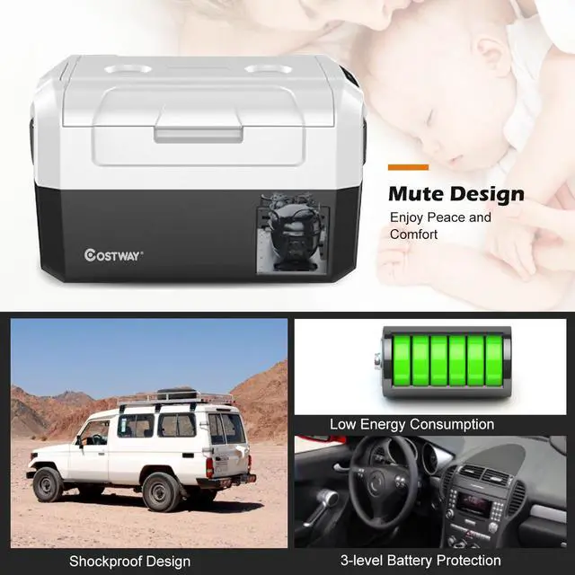 Alt view image 4 of 7 - Costway 37 Quart Portable Electric Car Cooler Refrigerator Compressor Freezer Camping