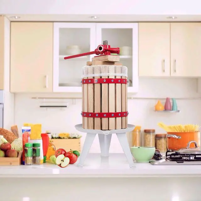 Alt view image 2 of 7 - Costway 1.6 Gallon Fruit Wine Press Cider Apple Grape Crusher Juice Maker Tool Wood