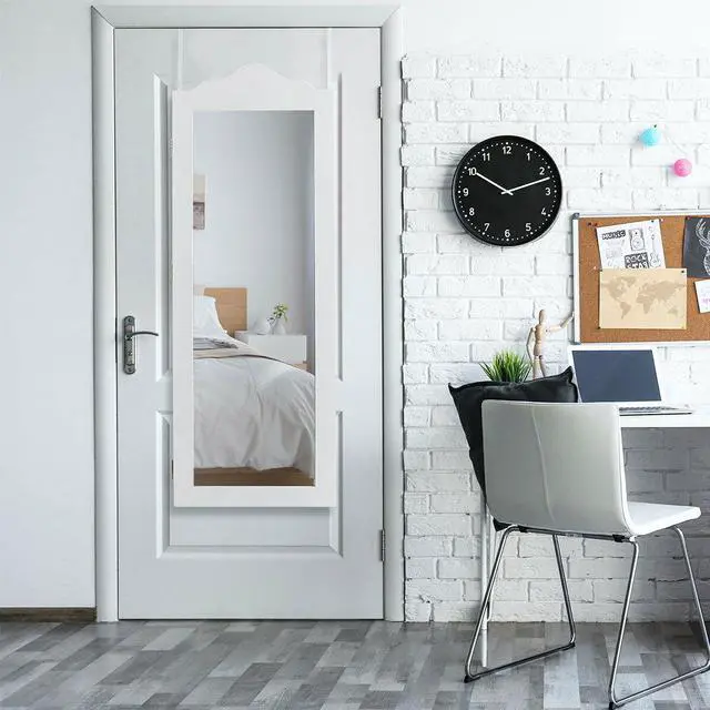 Alt view image 5 of 7 - Wall Door Mounted Mirrored Jewelry Cabinet Armoire Storage Organizer Home Decor