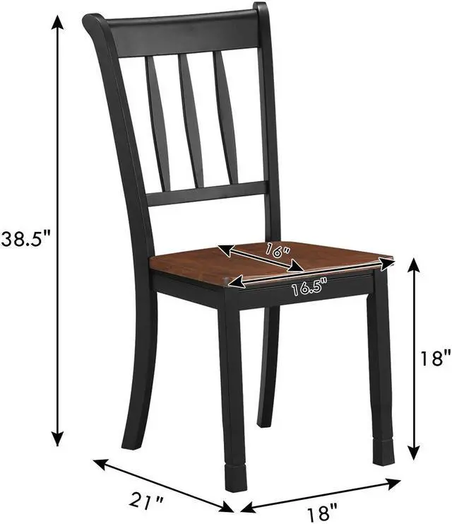 Alt view image 2 of 7 - Set of 4 Wood Dining Chair High Back Dining Room Side Chair Home Kitchen Black