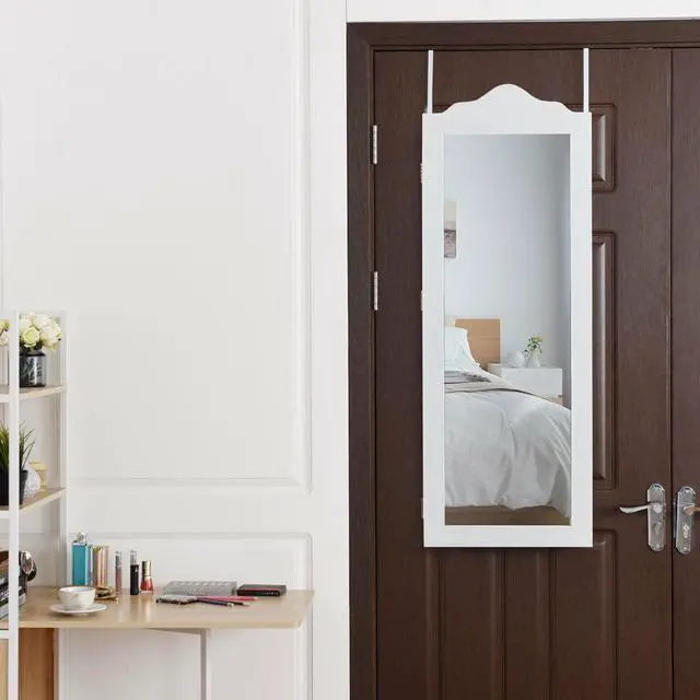 Alt view image 4 of 7 - Wall Door Mounted Mirrored Jewelry Cabinet Armoire Storage Organizer Home Decor