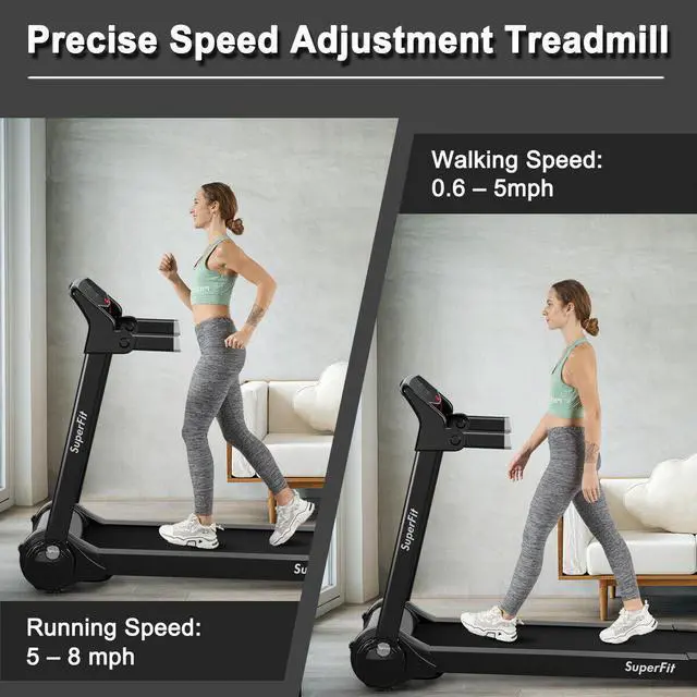 Alt view image 2 of 6 - 3HP Folding Electric Treadmill Running Machine w/ Bluetooth Speaker