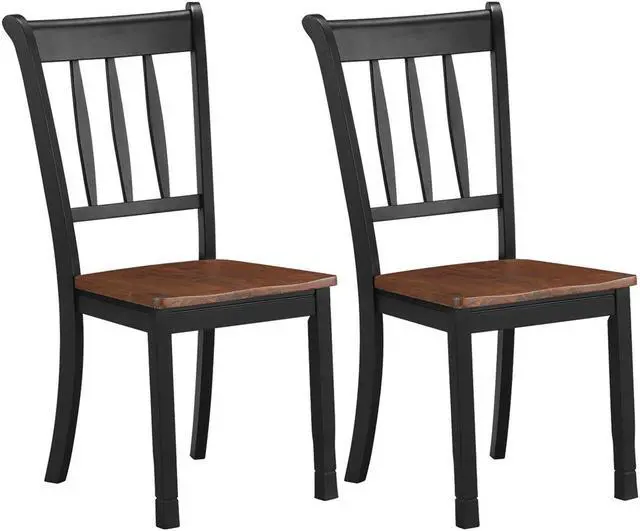 Main image of Costway Set of 2 Wood Dining Chair High Back Kitchen Whitesburg Side Chair Black