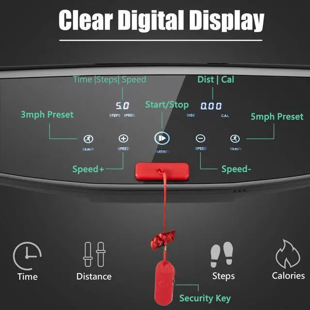 Alt view image 5 of 6 - 3HP Folding Electric Treadmill Running Machine w/ Bluetooth Speaker