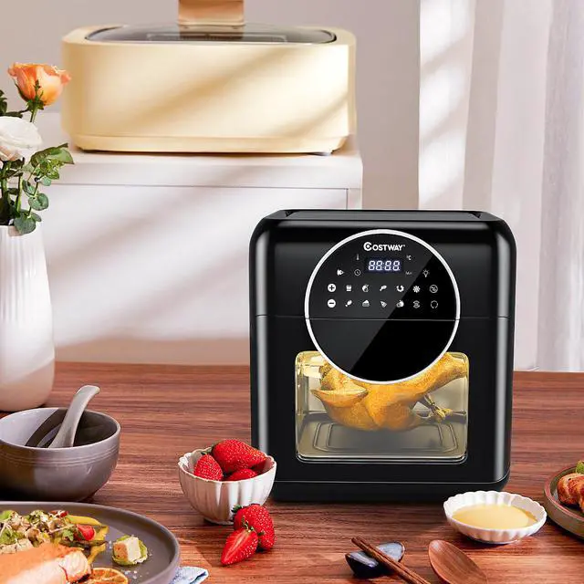 Alt view image 2 of 7 - Costway 8-in-1 Air Fryer 10.6QT Digital Toaster Oven Rotisserie w/ Accessories