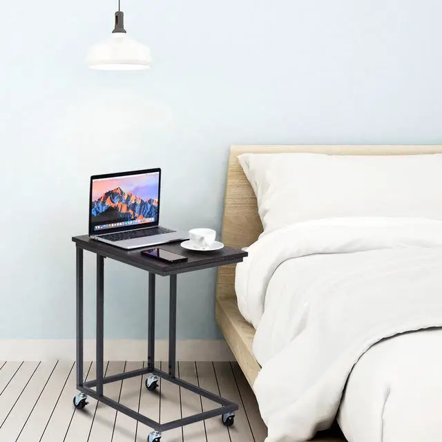Alt view image 3 of 7 - Costway Laptop Holder Sofa Side End MobileTable Multiple Stand Desk Notebook Beside Grey
