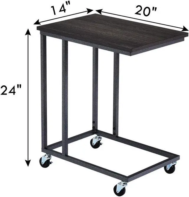 Alt view image 4 of 7 - Costway Laptop Holder Sofa Side End MobileTable Multiple Stand Desk Notebook Beside Grey