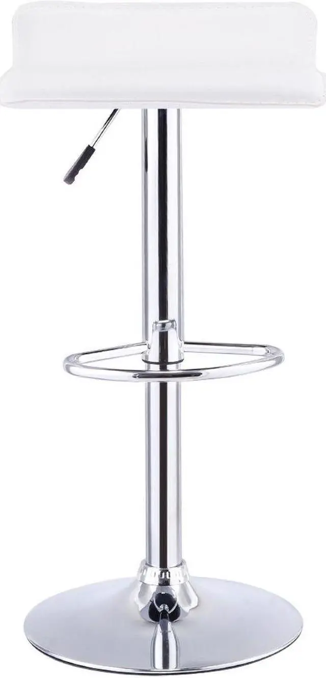Alt view image 3 of 7 - Costway Set of 2 Swivel Bar Stool Adjustable PU Leather Backless Dining Chair White