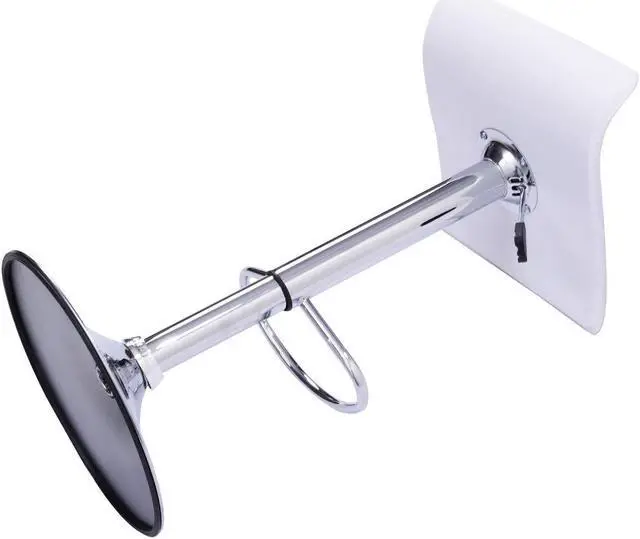 Alt view image 5 of 7 - Costway Set of 2 Swivel Bar Stool Adjustable PU Leather Backless Dining Chair White