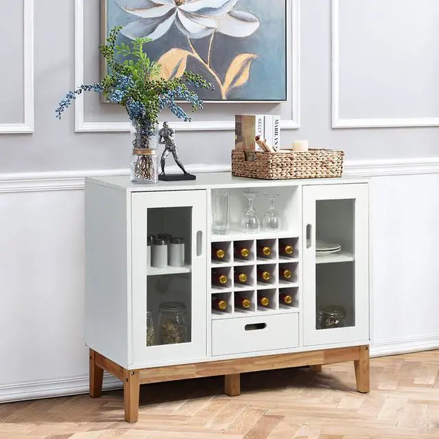 Alt view image 5 of 7 - Costway Wood  Storage Cabinet w/ Rack & Drawer