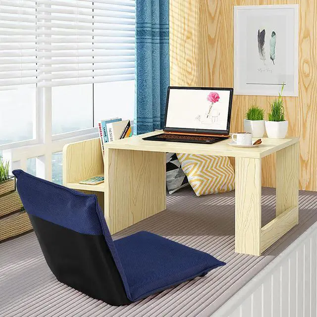 Alt view image 3 of 7 - Adjustable 6-Position Floor Chair Folding Lazy Man Sofa Chair Multiangle Navy