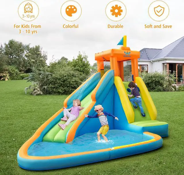 Alt view image 6 of 7 - Costway  Kids Bounce House Castle Splash Water Pool Without Blower
