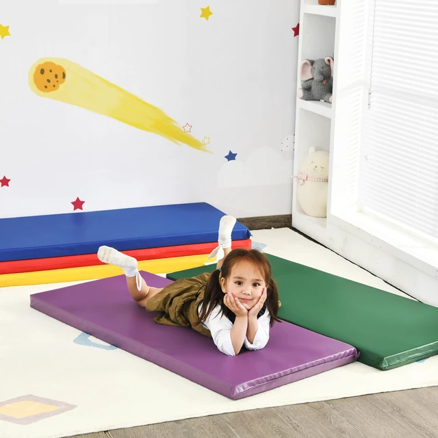 Costway 2-Inch Toddler Thick Rainbow Rest Nap Mats Transparent Name Tag ...