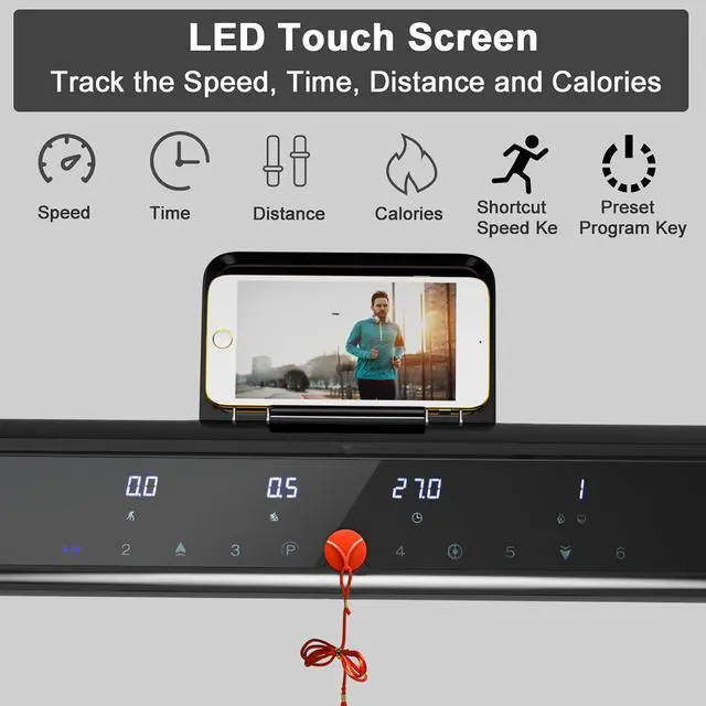 Alt view image 6 of 7 - Goplus Folding Treadmill Walking Running Machine W/Touch Screen Home Gym Office
