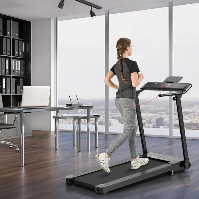 Alt view image 3 of 7 - Goplus Folding Treadmill Walking Running Machine W/Touch Screen Home Gym Office