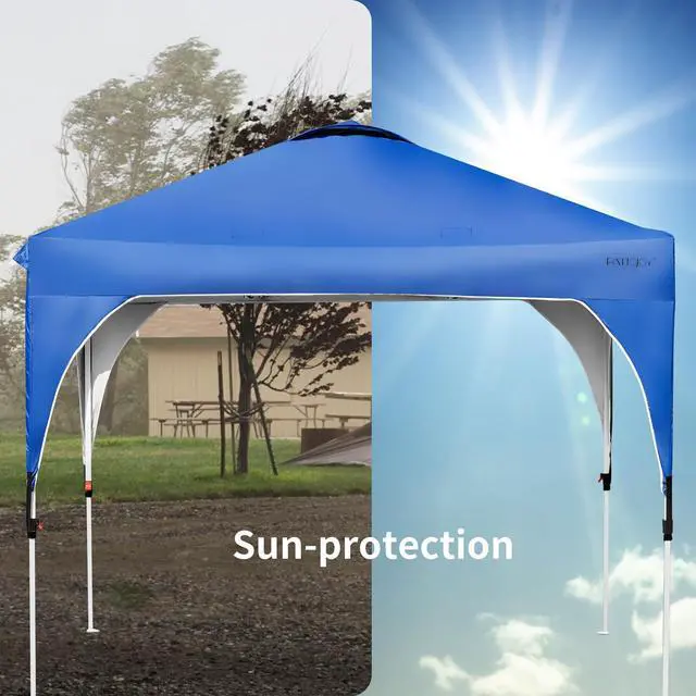 Alt view image 3 of 7 - 10x10 FT Outdoor Pop Up Tent Canopy Height Adjustable Sun Shelter W/ Roller Bag