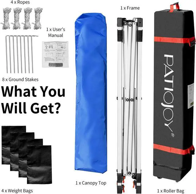 Alt view image 6 of 7 - 10x10 FT Outdoor Pop Up Tent Canopy Height Adjustable Sun Shelter W/ Roller Bag