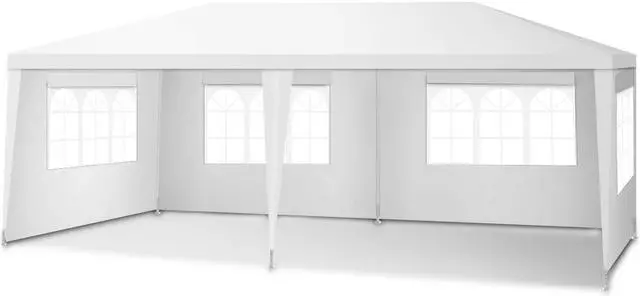 Alt view image 4 of 7 - Costway 10'x20' Canopy Tent Heavy Duty Wedding Party Tent 4 Sidewalls W/Carry Bag