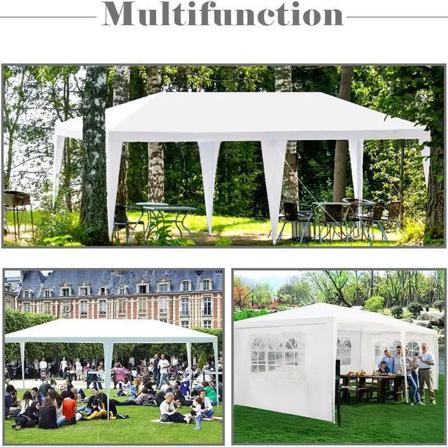 Alt view image 5 of 7 - Costway 10'x20' Canopy Tent Heavy Duty Wedding Party Tent 4 Sidewalls W/Carry Bag
