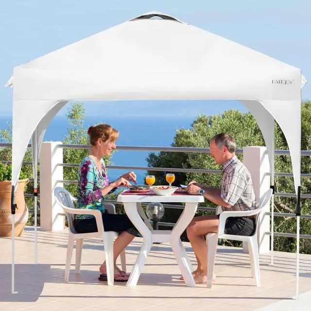 Alt view image 2 of 7 - 10x10 FT Outdoor Pop Up Tent Canopy Height Adjustable Sun Shelter W/ Roller Bag