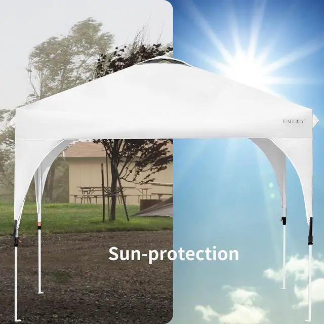 Alt view image 3 of 7 - 10x10 FT Outdoor Pop Up Tent Canopy Height Adjustable Sun Shelter W/ Roller Bag