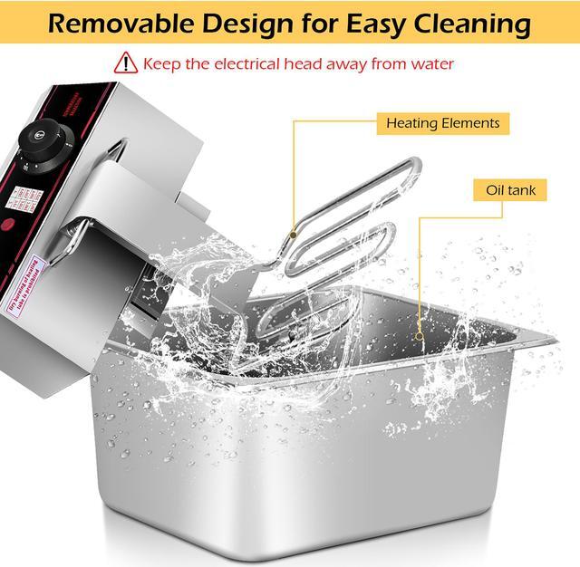 Alt view image 7 of 7 - 5000W Electric Countertop Deep Fryer Dual Tank Commercial Restaurant Steel